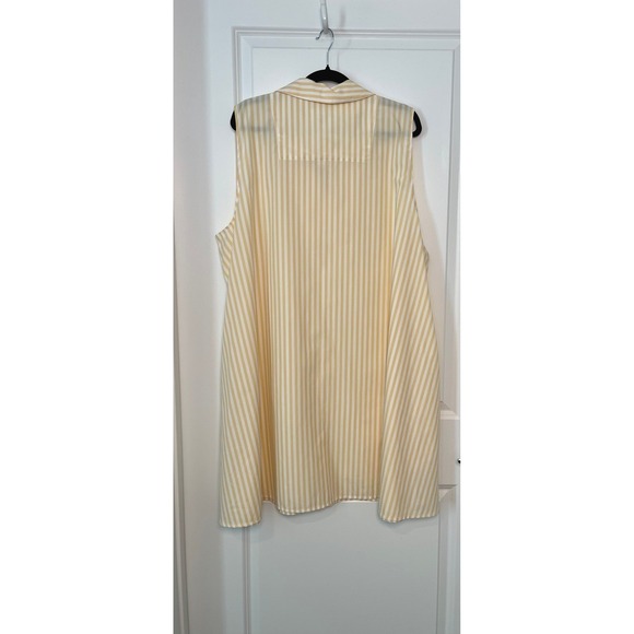 NWT Banana Republic Womens XXL Dress Yellow White Striped Cotton Coastal Preppy - Picture 4 of 7